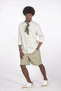 Camicia colletto a fascetta beige