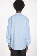 Camicia colletto a fascetta celeste