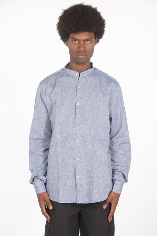 camicia con colletto a fascetta jeans