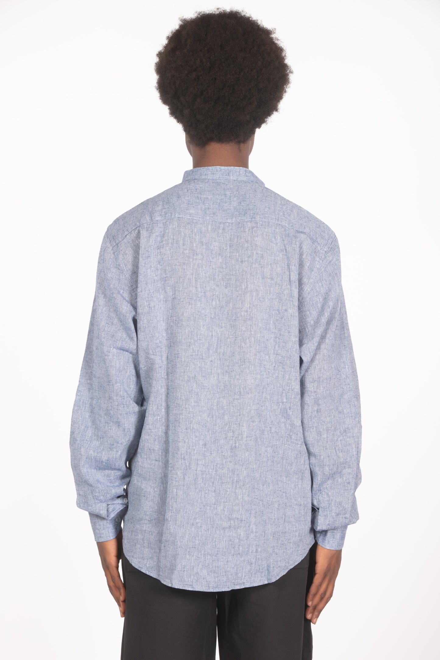 camicia con colletto a fascetta jeans