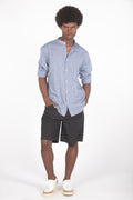 camicia con colletto a fascetta jeans