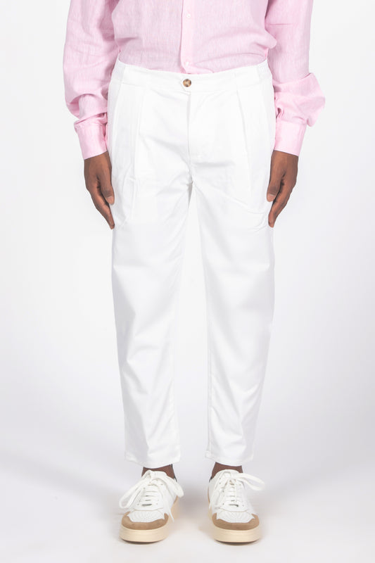 Pantalone con pieghe bianco
