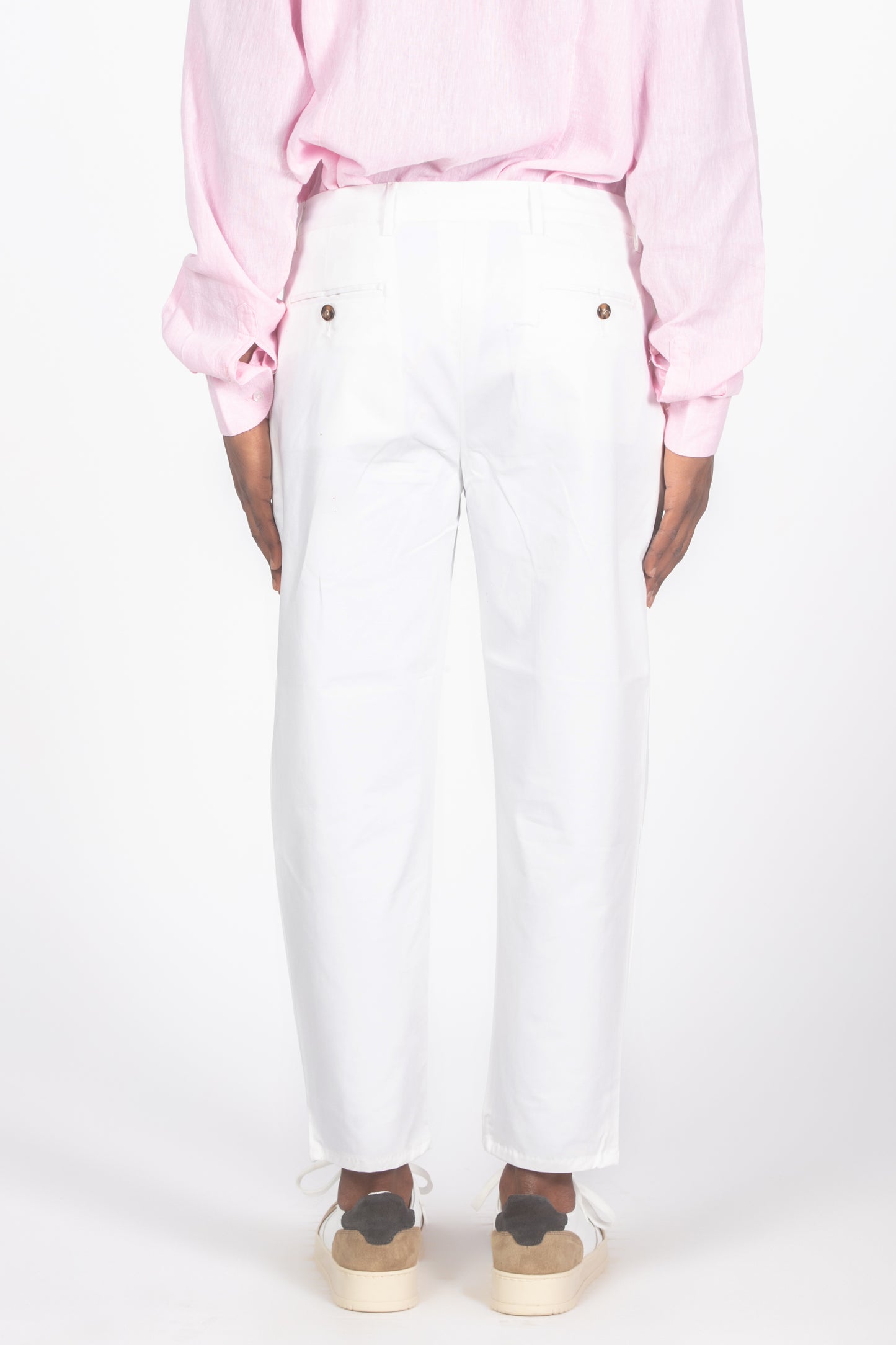 Pantalone con pieghe bianco