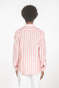 Camicia colletto a fascette righe rosso