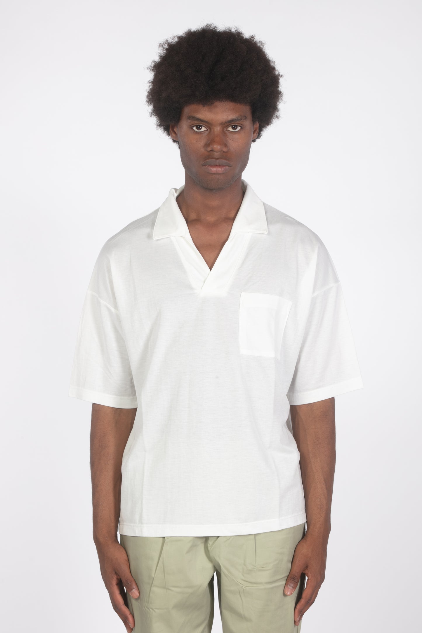 Polo con taschino bianco
