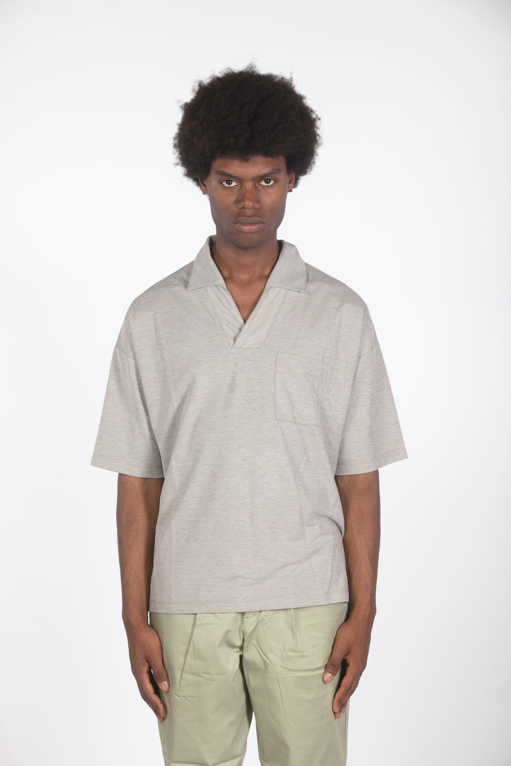 Polo con taschino beige