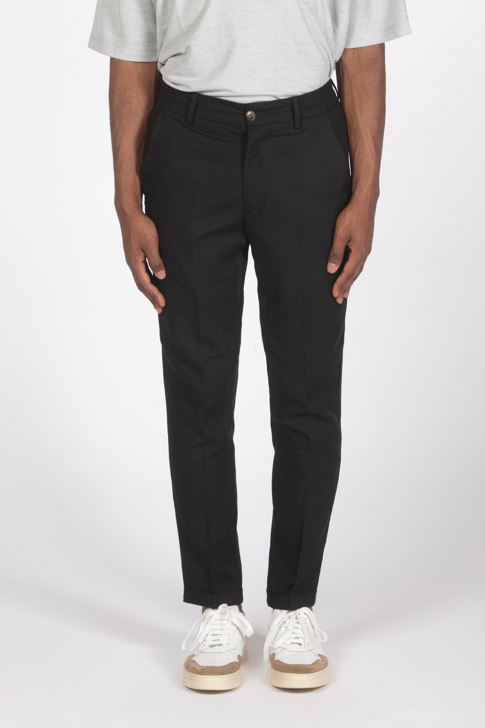 Pantalone lino nero