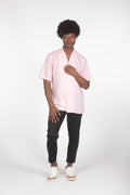 Camicia mm rosa con ricamo traforato