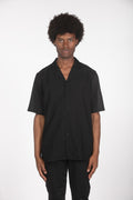 Camicia mm nera con ricamo traforato