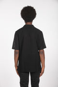 Camicia mm nera con ricamo traforato
