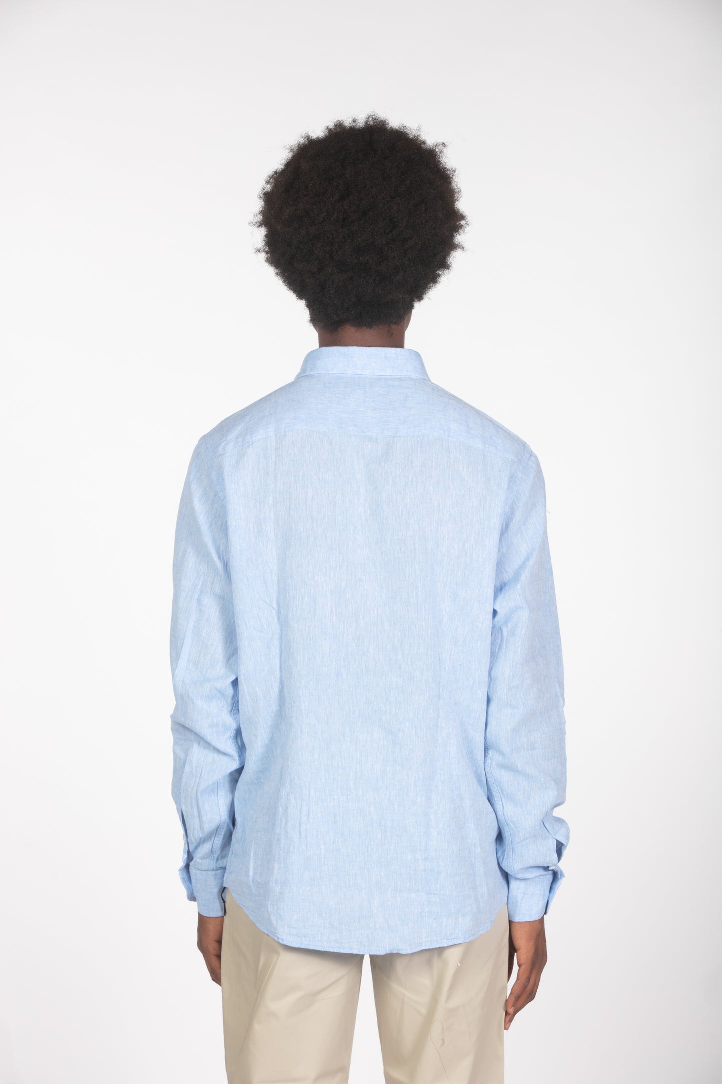 Camicia lino ml celeste
