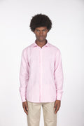 Camicia lino rosa