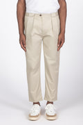 Pantalone con pieghe beige