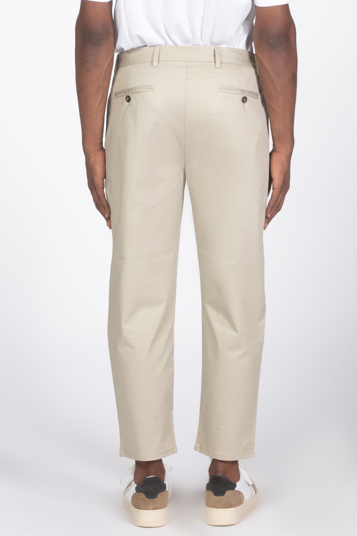 Pantalone con pieghe beige