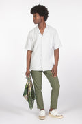 Pantalone misto lino verde