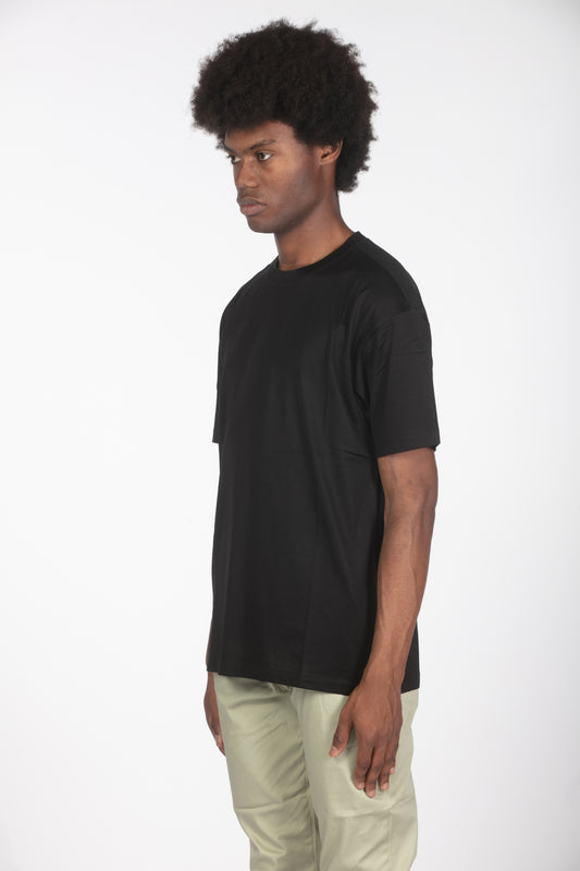 T-shirt filo di scozia nero