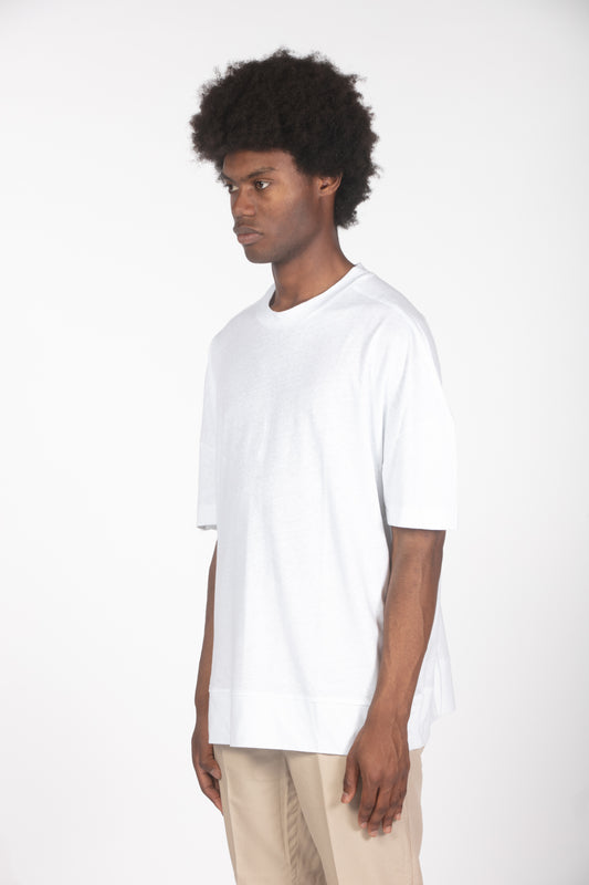 T-shirt lino relaxed fit bianco