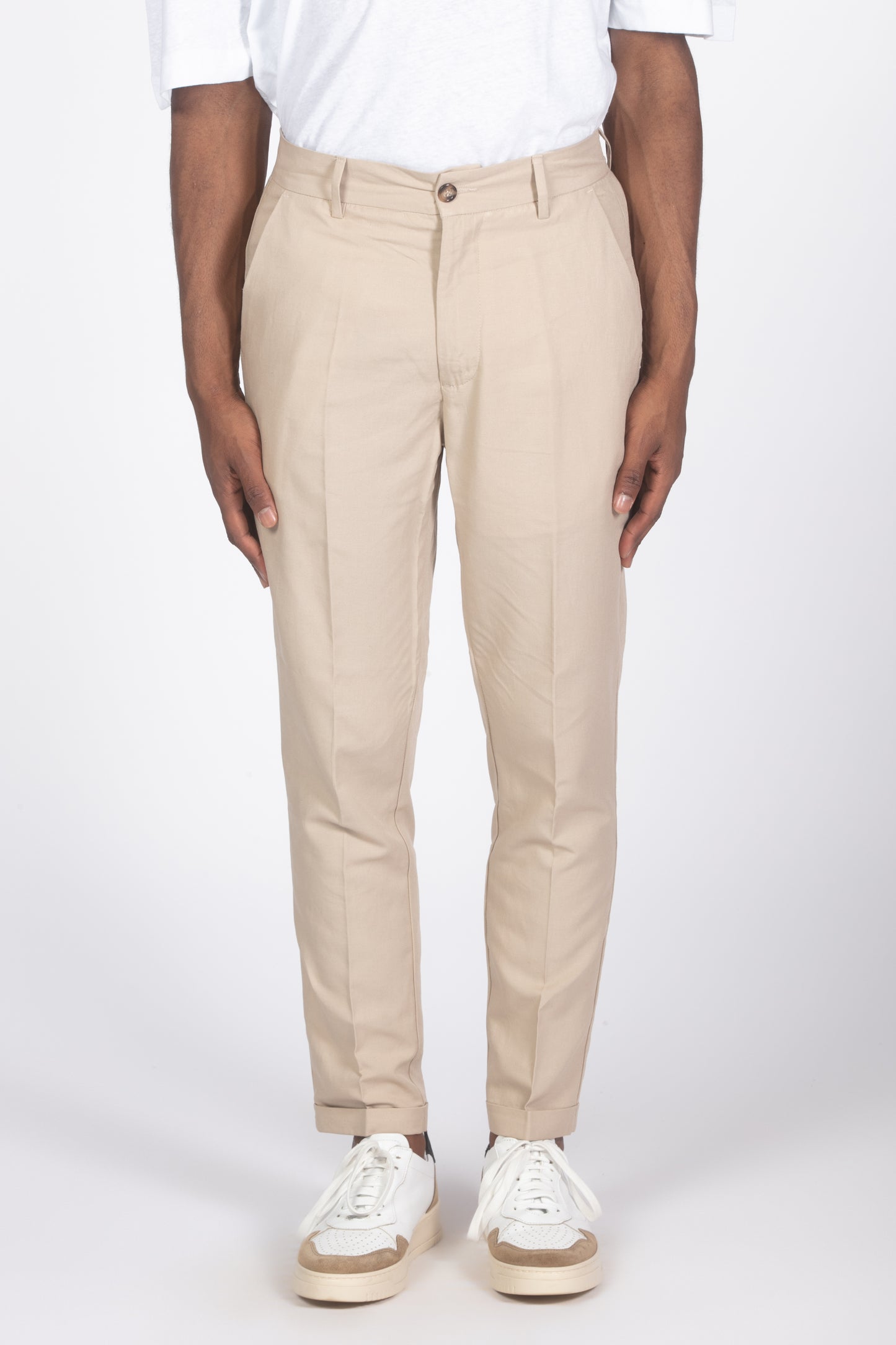 Pantalone lino beige