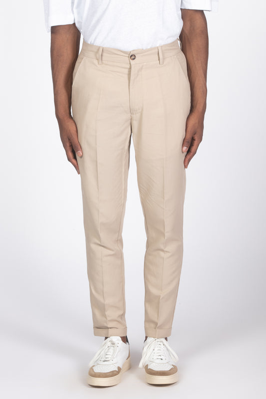 Pantalone lino beige