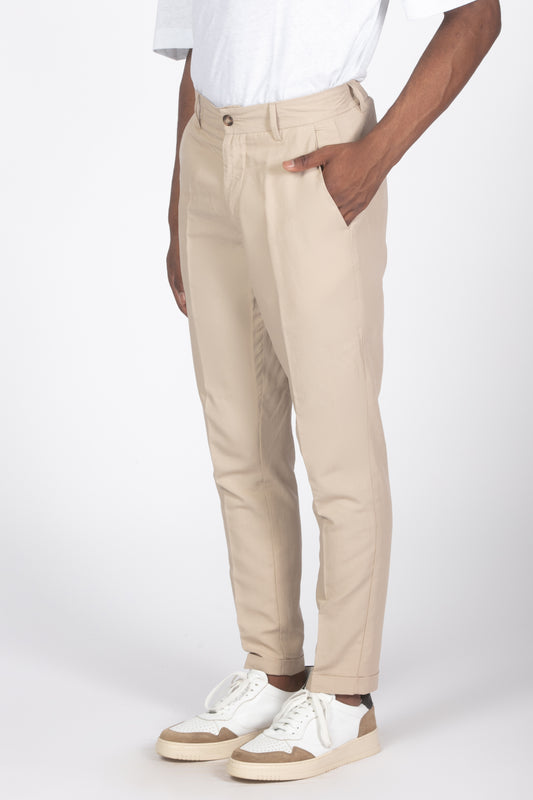 Pantalone lino beige