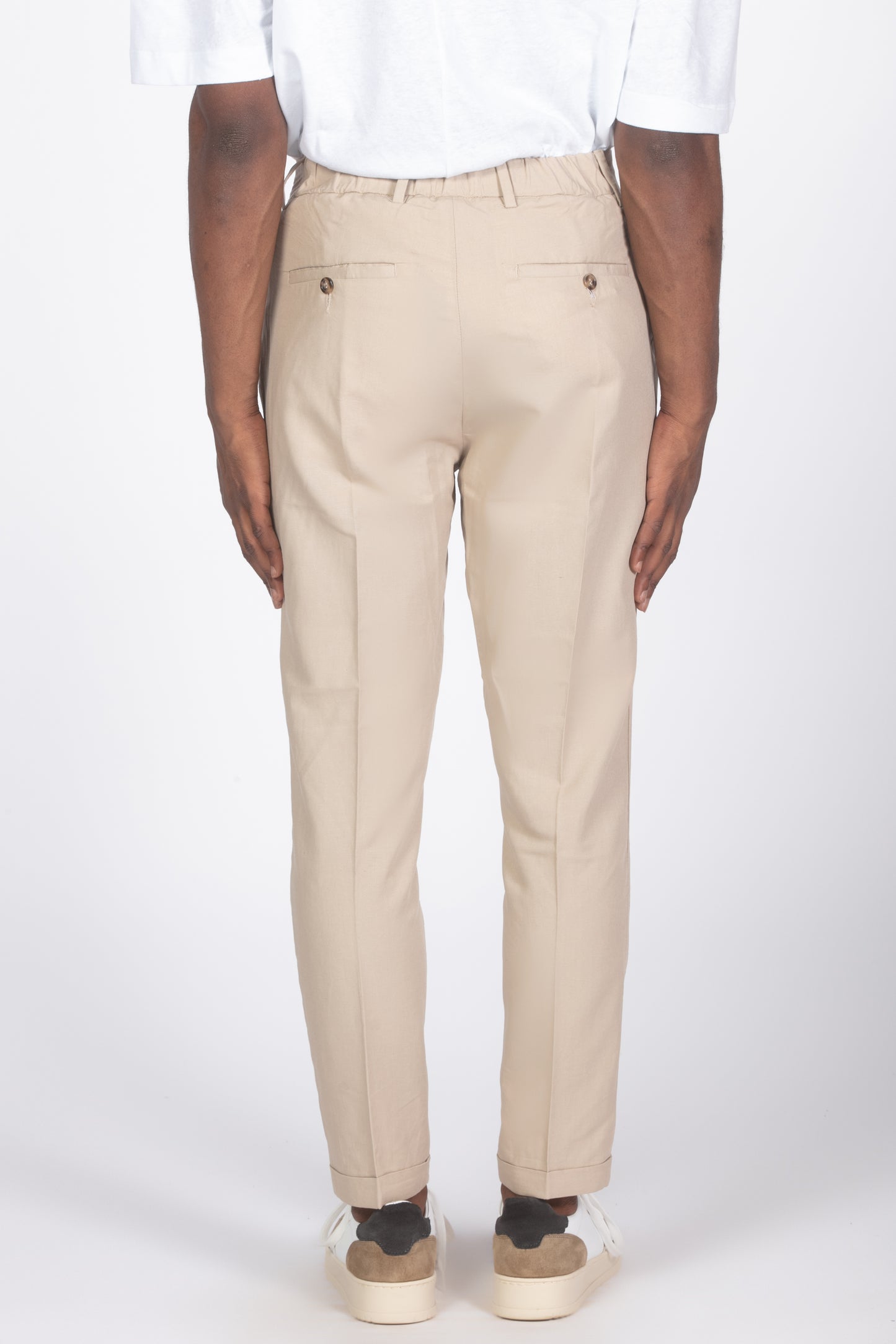 Pantalone lino beige