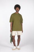 T-shirt lino relaxed fit muschio