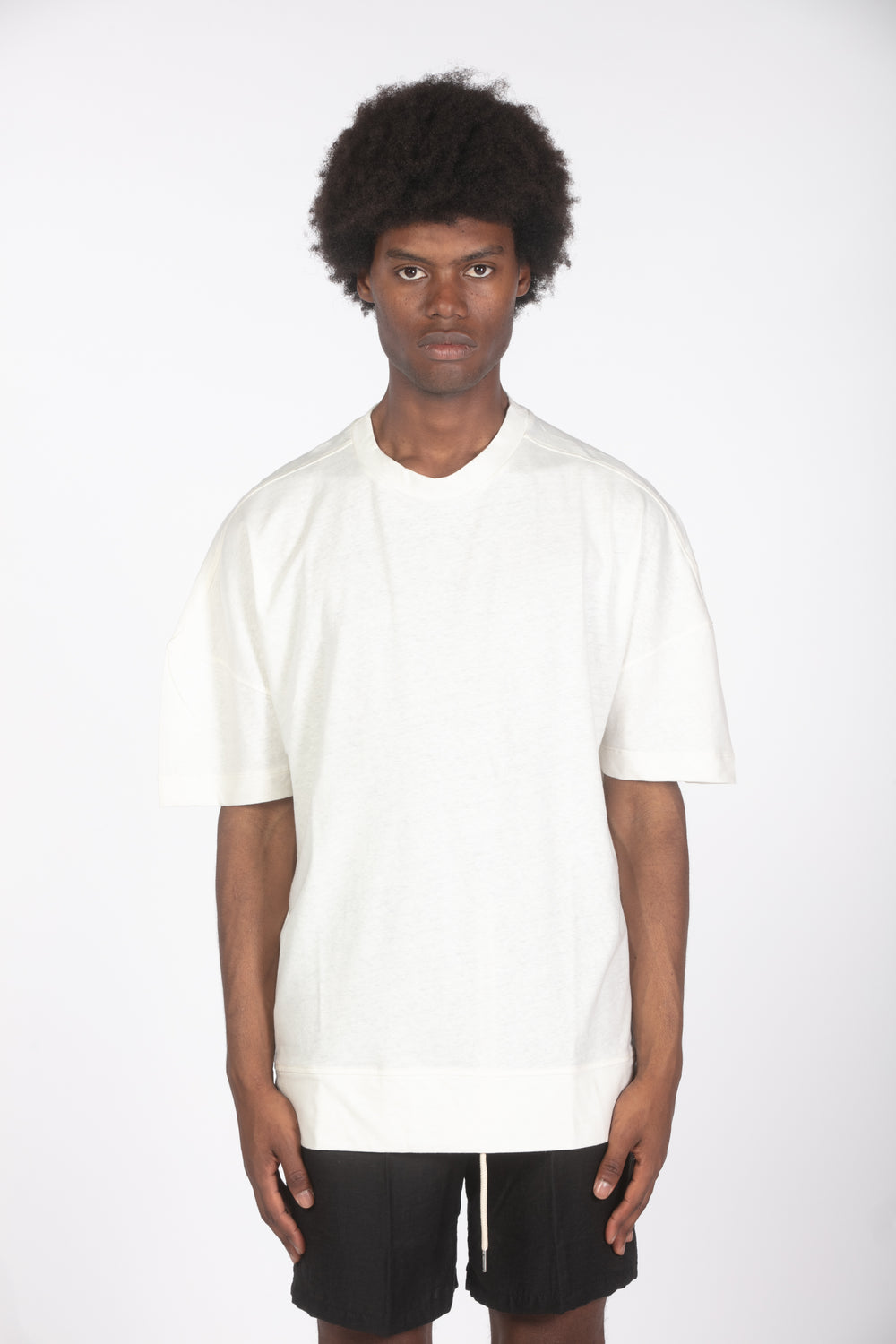 T-shirt lino relaxed fit ecru