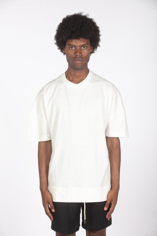 T-shirt lino relaxed fit ecru