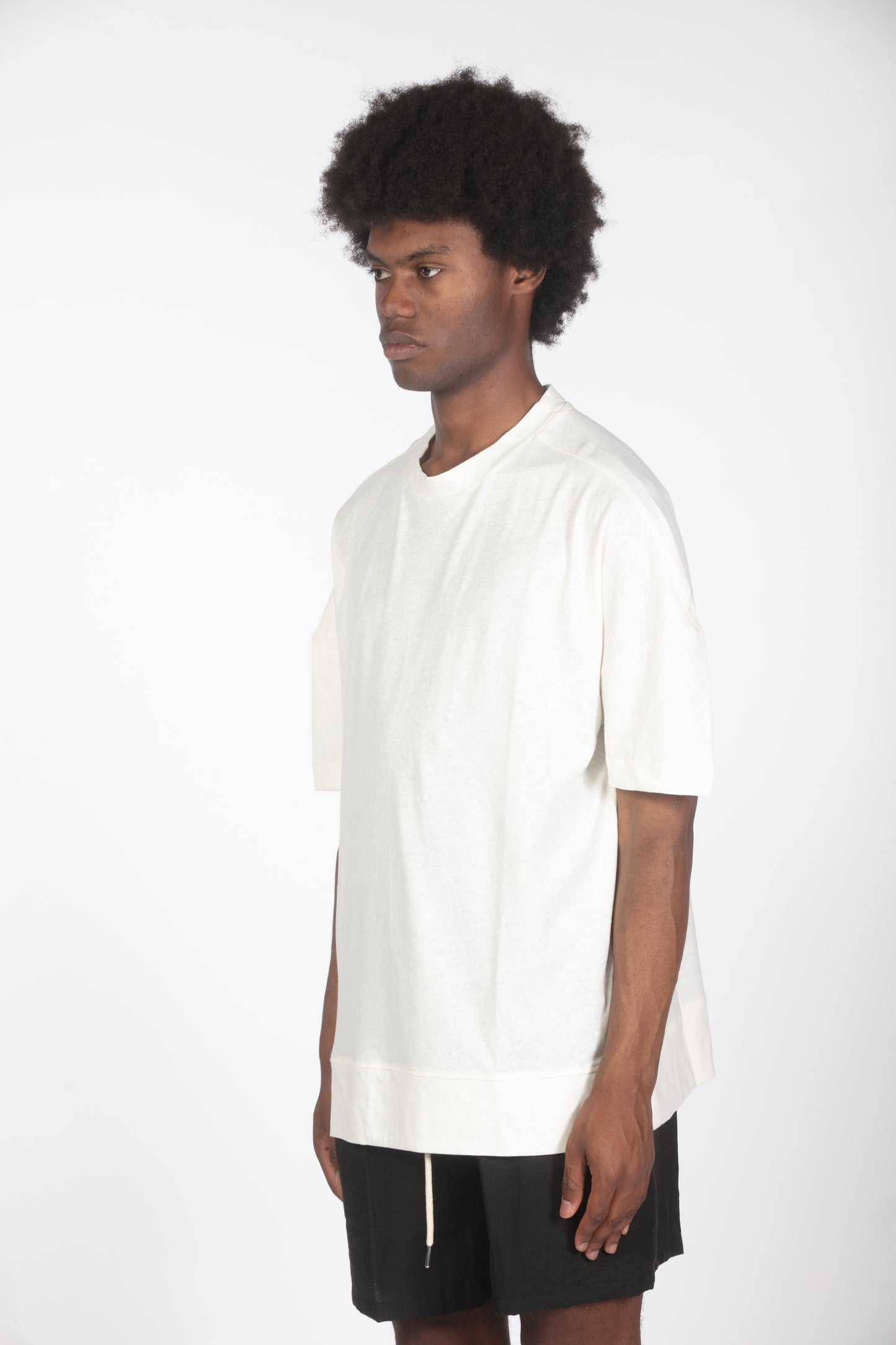T-shirt lino relaxed fit ecru