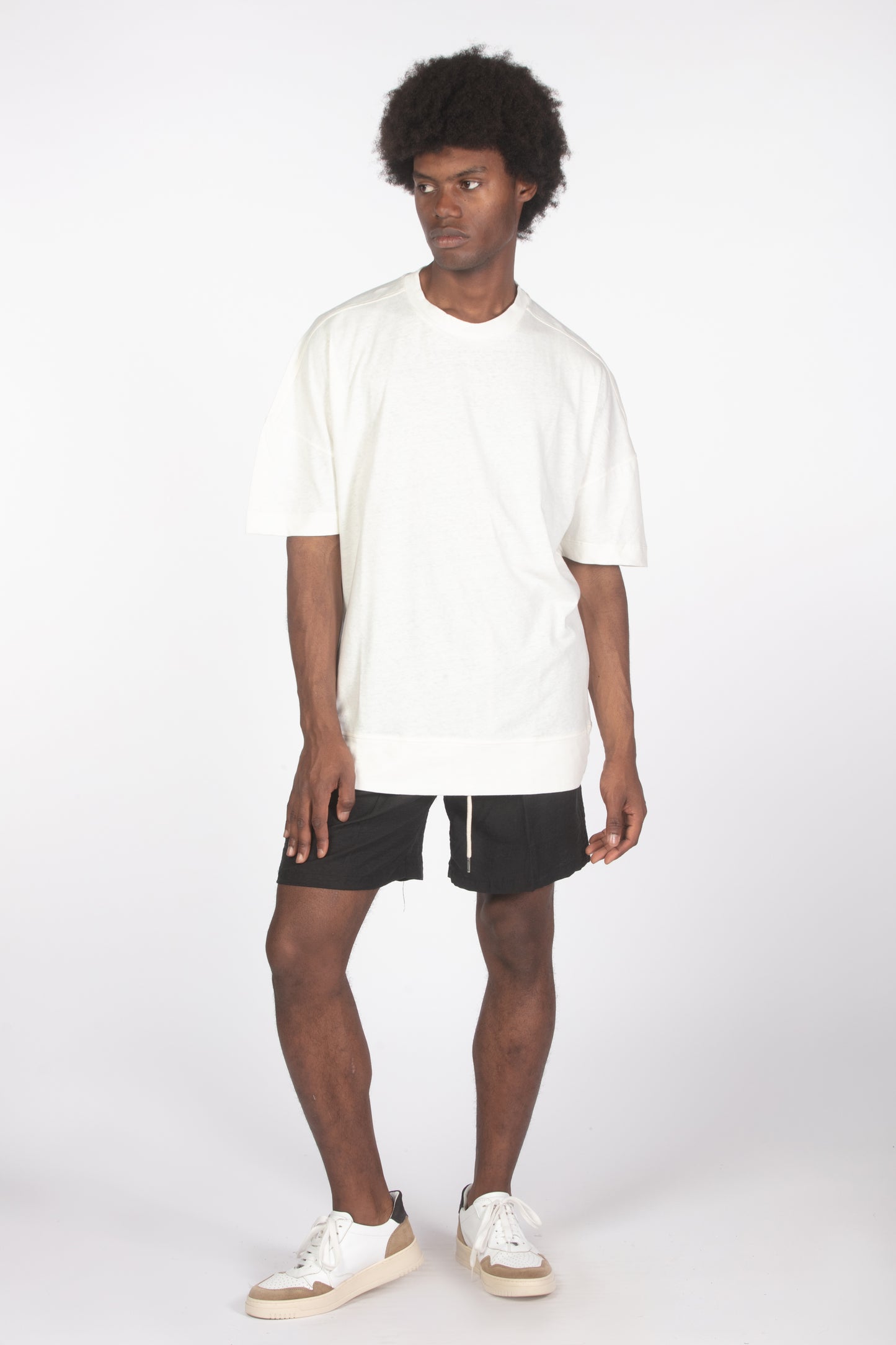 T-shirt lino relaxed fit ecru