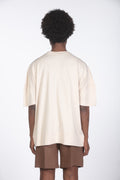 T-shirt lino relaxed fit crema