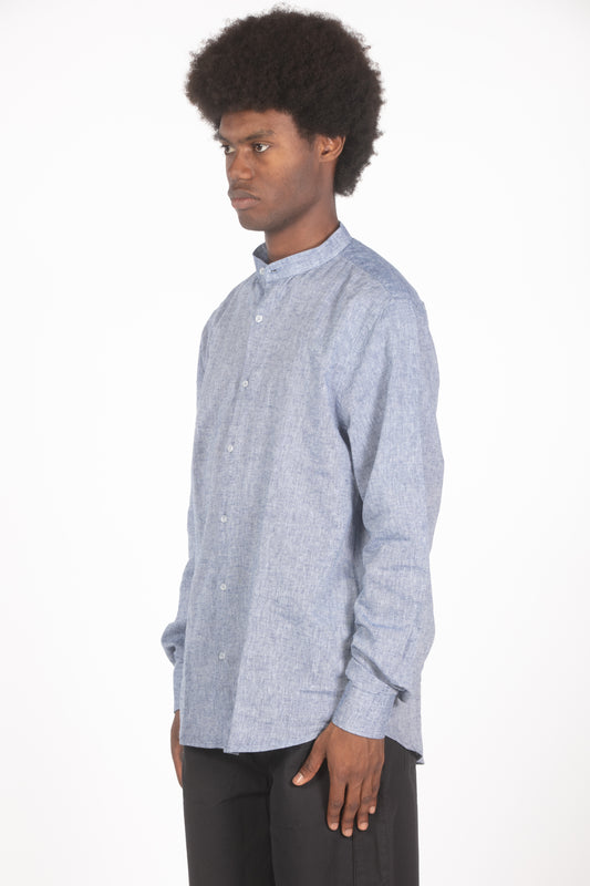 camicia con colletto a fascetta jeans