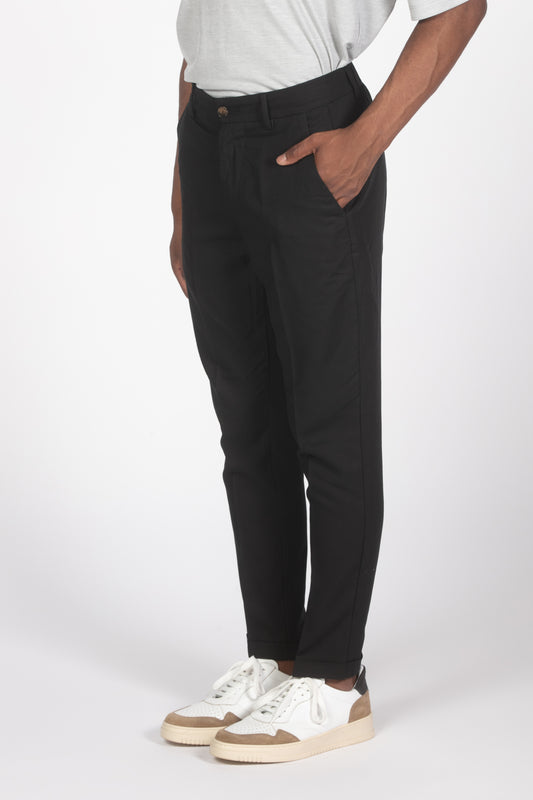 Pantalone lino nero