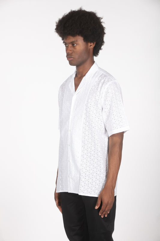 Camicia mm bianca con ricamo traforato