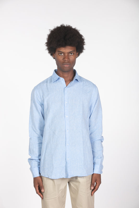 Camicia lino ml celeste