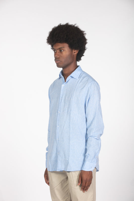 Camicia lino ml celeste